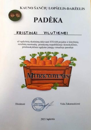 Padėka - Projektas - Morkadienis