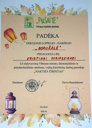 Padėka - Projektas - Nakties žibintas