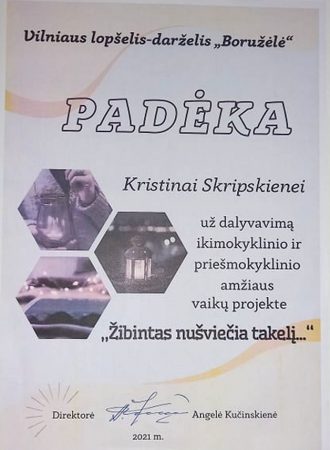 Padėka - projektas - Žibintas nušviečia takelį 1