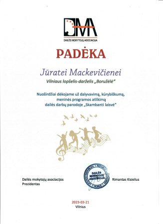 Padėka - Dailės darbų paroda - Skambanti laisvė 4