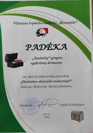 Padėka - paroda Išminties skrynelė