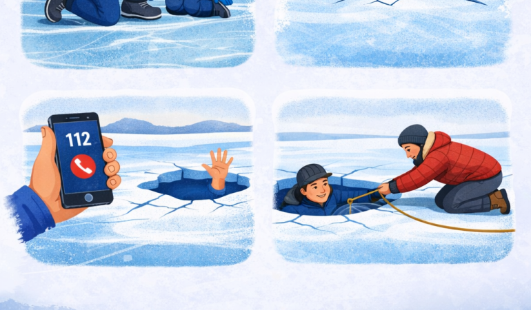 Saugus elgesys ant ledo žiemą